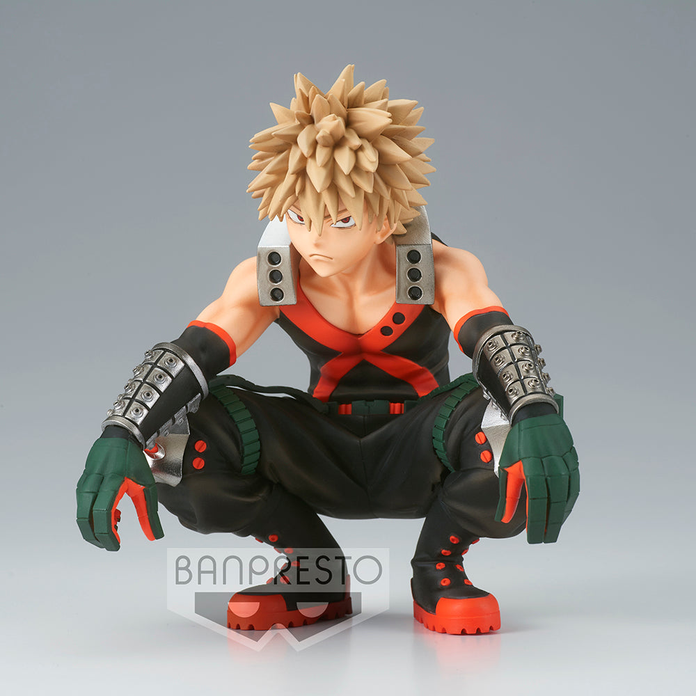 Bakugo Figure from My Hero Academia. Front profile, High quality, Fast Shipping. Grey background
