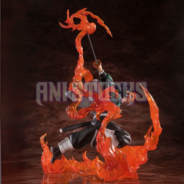 Close-up of Tanjiro anime figure, standing at 19 cm with a 196 g weight